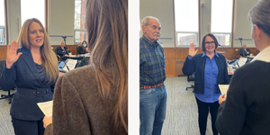 Swearing in ceremony Tuesday Feb. 10 2026 for two newly appointment Kane County board representatives 