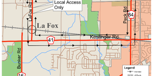 Local access will be maintained for homes located adjacent to LaFox Road.