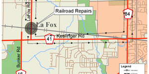 Closure at La Fox Road at Railroad Crossing 