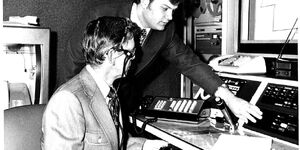 Former Left To Right:                     Batavia Mayor Bob Brown and Tri-Com Executive Director Jerry Bleck in 1976