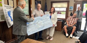 Officials from the Village of Burlington Receive Ceremonial Check from Congressman Foster